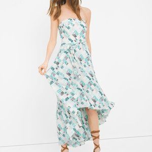 WHBM Hi Lo Fit and Flare Strapless Cocktail Dress